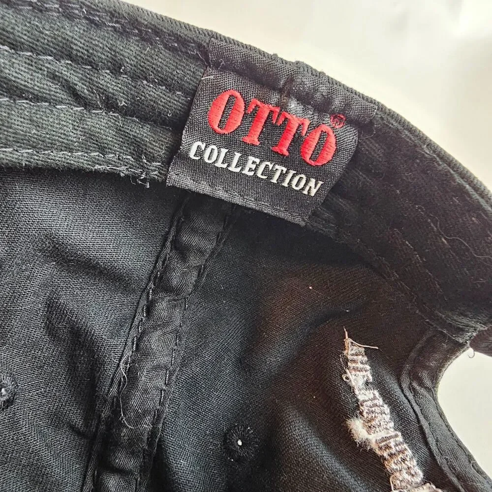Jack Reacher Hat Black Distressed Adjustable Dad Cap Embroidered Otto Promo